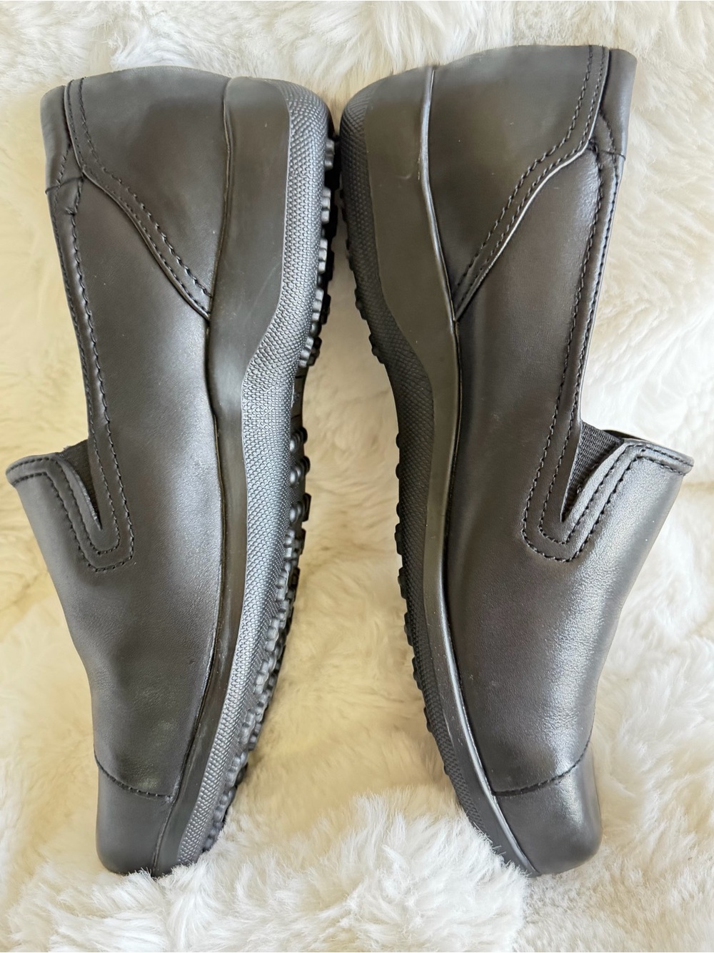 Air Supply Plus Black Genuine Leather Slip On Loafers. Sz 9.5 W. - Picture 3 of 9
